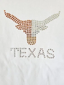 Beaded University of Texas Logo Kurzarm T-Shirt weiß Gr. XL - Bild 1 von 3