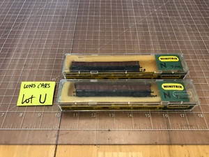 MiniTrix N Train TWO Brown LONG Hopper Cars 3505 3502 W GERMANY AUSTRIA Lot U - Picture 1 of 12