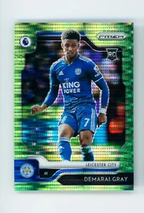 2019-20 Demarai Gray Panini Prizm Lime Green Leicester City Rookie Card 1/5 - Picture 1 of 3