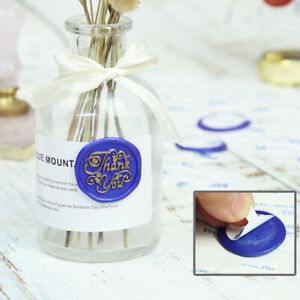 100 Pcs Thank you Blue Wax Stamp Sealing COIN Design Self-adhesive For Envelope