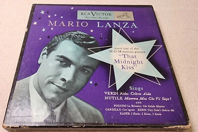 7" Vintage Vinyl Record Mario Lanza That Midnight Kiss BOX SET TRIPLE EP 3 RED - Image 1 of 4