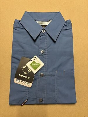 Dri Duck Fishing Shirt Mens Small Blue Short Sleeve Vented Water Resistant New S - Image 1 of 4