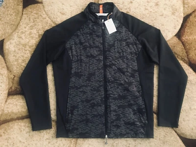 Chaqueta de golf Peter Millar Crown Sport Merge Elite con cremallera para hombre mediana negra gris nueva con etiquetas Foto 1 de 4