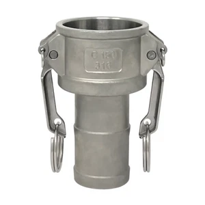 Stainless Steel Type C Cam and Groove Fitting, 1-1/2" Female Camlock x 1-1/2"... - Picture 1 of 1