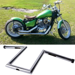 10'' Rise Motorcycle Z-Bar 1" Handlebars For Honda Shadow VLX 600 VT600C 700 750 - Picture 1 of 13