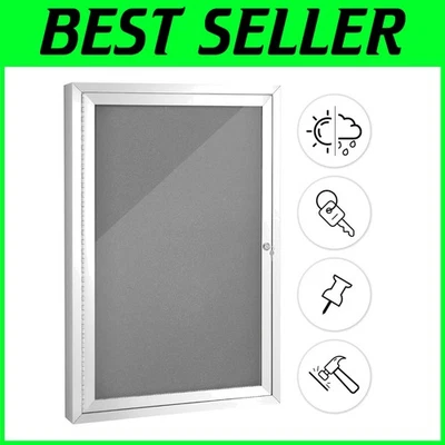 SWANCROWN 28x20 Inches Enclosed Notice Case – Secure Wall-Mounted Bulletin Board - Image 1 of 4