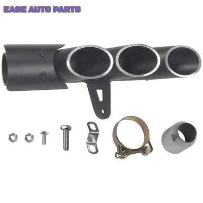 Silenciador de escape universal de tres salidas del lado derecho para motocicleta punta de tubo de escape Foto 1 de 4