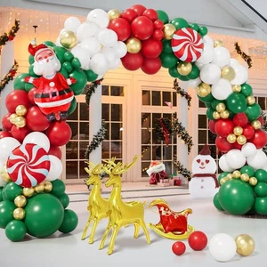 Kit Arco Guirnalda Globo Navidad, 134 Piezas Navidad Verde Rojo Blanco Oro Bola... - Imagen 1 de 7