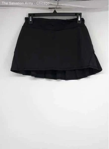 Lululemon Womens Black Elastic Waist Back Zip Pockets A-Line Skirt Size 4 - Picture 1 of 6