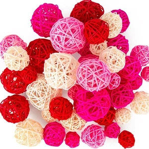 42 Pièces Boules de Rotin en Osier, Boules de Rotin Rose Remplisseurs de Bo1661 - Imagen 1 de 5