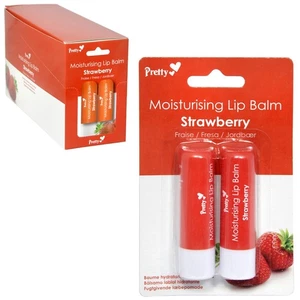 Pretty Moisturising Lip Balm - Strawberry * 2 Pack * Free P&P  - Picture 1 of 3