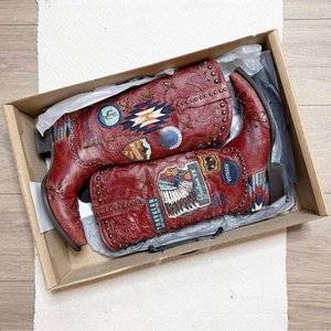 DOUBLE D RANCH by Old Gringo red leather Escalante pointed toe western boots NEW - Picture 1 of 7