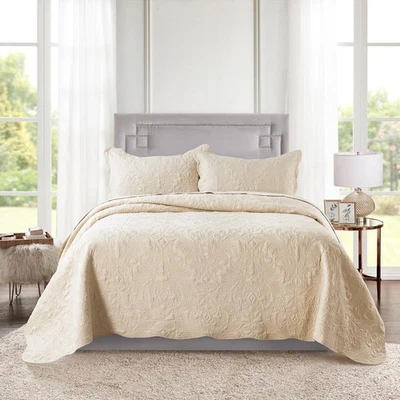 Juego de Edredón King Size - Colcha de Microfibra Bordada de 3 Piezas Cubierta Reversible... Foto 1 de 4