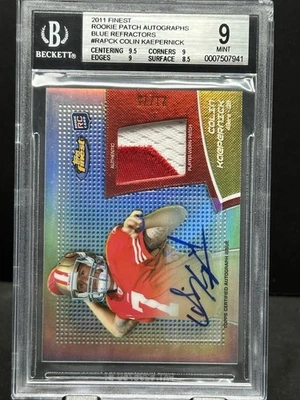 2011 Topps Finest Colin Kaepernick Rookie RC Auto Autograph Patch Refractor #/25 - Image 1 of 4