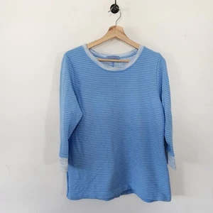 FRISCHE PRODUKTE Mondscheinblau $ 72 Nadelstreifen Sonnenuntergang französisches Sweatshirt Small - Bild 1 von 7