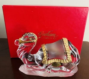 Gorham Crystal Shiny Gold Nativity Camel - Made in Germany - With Original Box - Picture 1 of 3