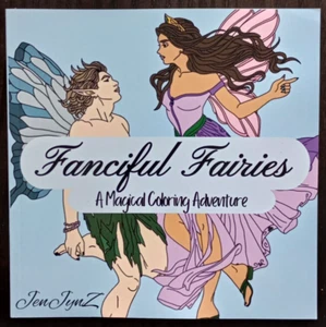 Hand-Drawn Coloring Book by JenJynZ Fanciful Fairies Adults Teens Children - Imagen 1 de 2
