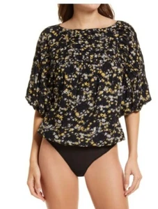 Free People Women's Dessa Bodysuit Black Combo NWT SZ XS - Picture 1 of 9