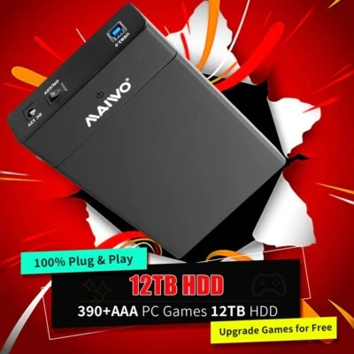 Playnite System Portable 12TB Gaming HDD Plug & Play  Console 390+ AAA PC Games - Image 1 of 4