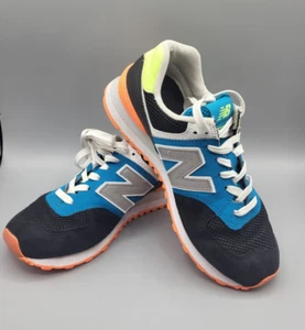 New Balance 574 Encap Blue Orange Black Women's Athletic Running Shoes Sz 8 - Picture 1 of 9