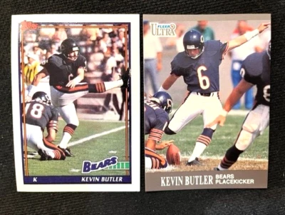 NFL - Kevin Butler 1991 Topps & 1991 Fleer Ultra Football - Bears - Image 1 of 2