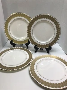 Lenox Prismatic Gold 9" Akzent Salat Dessert Teller Bone China 4er Set Neu Etikett - Bild 1 von 12