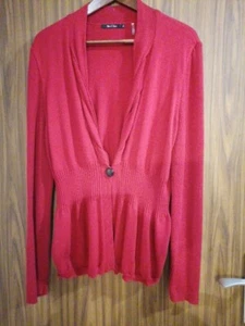 ausgefallene Damen Strickjacke Casual Fashion Gr. XL rot - Bild 1 von 6