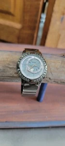 Fossil gunmetal blue face watch ES-1962 Unusual Face Sun Moon Crystals Unisex - Picture 1 of 8