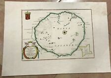 MARIE GALANTE GUADELOUPE 1692 VINCENZO CORONELLI VERY UNUSUAL LARGE ANTIQUE MAP 