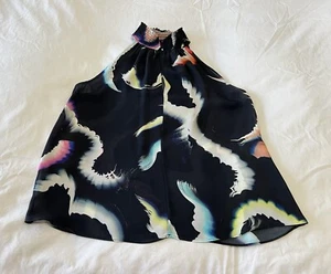 A.L.C. | Women’s SZ 0 | Minelli Top Midnight Multi Silk Halter Abstract Print - Picture 1 of 7