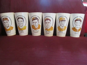6 SLURPEE CUPS 7-ELEVEN HALL OF FAME JOE MEDWICK ROY CAMPANELLA LEFTY GROVE + - Picture 1 of 16