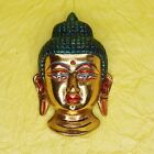 Buddha Wall Decor Mask White Metal Home Office Wall Hanging Figurine Statue