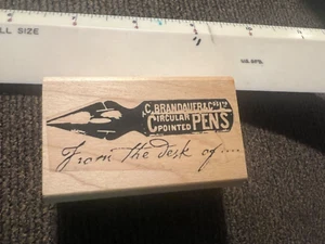 Mounted Rubber Stamp, DIP PEN NIB = FROM THE DESK FROM - Picture 1 of 2