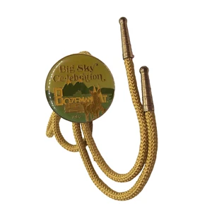 Cravatta vintage Bolo Big Sky Celebration Bozeman Montana unisex 1989 rockabilly anni 80 - Foto 1 di 11