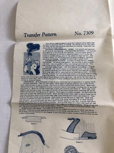 Vtg Mail Order Transfer Pattern 7309 Stuffed Horse Animal Hassock Chair Unused - Picture 1 of 6