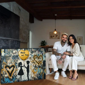 Personalisiertes Liebesgraffiti- Valentinstagsgeschenk, Hochzeitsgeschenk, Paare - Bild 1 von 5