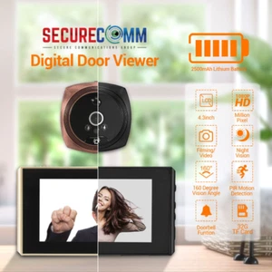 Digital Door Viewer Camera 13|15: 1080p, Wide Angle, Night Vision, Motion Detect - Picture 1 of 25