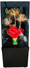New Cute Red Rose Fiber Optic Lamp Color Changing Glowing Shelf/Desk/Night Lamp