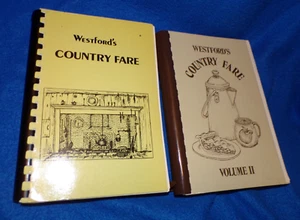 Westford’s Country Fare Vol 1 & 2 MA Women Voters 76 & 79 Cookbooks RARE - Imagen 1 de 5