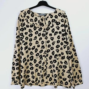 Studio - Animal Print Blouse - Beige - Size UK 20 - NEW - Picture 1 of 7