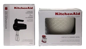 KitchenAid Go Cordless Hand Mixer KHMR762BM & KitchenAid 5 Quart Mixer Bowl - Picture 1 of 11