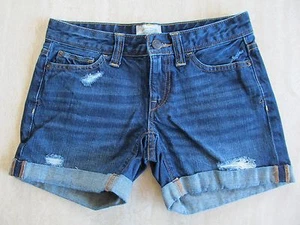AEROPOSTALE Damen / Jr.'s Cuffed Dark Denim Jeansshorts Gr. Reg. 00 ~ EUC!  - Bild 1 von 11