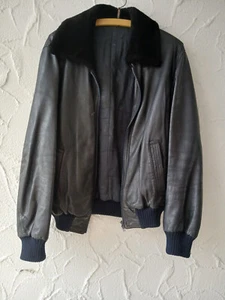 CASA VENETA Blouson Lederjacke Herren Weiches Leder Schwarz Gr. 48 - Bild 1 von 7