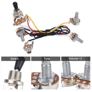 Cablaggio interruttore 3 vie 2 volumi 1 tono 1 jack 500K pentole per chitarra elettrica - Foto 1 di 12