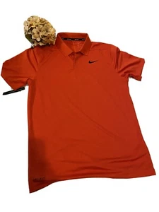 Nike Mens Golf Polo Dry Victory Left Chest Sz S Orange  - Picture 1 of 10