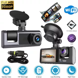 Auto Dual Objektiv Dash Cam HD 1080P Kamera Videorecorder mit WiFi 170° G-Sensor USA - Bild 1 von 22