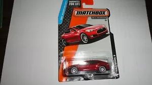 Tesla Model S Matchbox Red 2014 In Protector - Picture 1 of 1