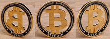 Bit Coin Hollow Coin Gold Physical 3D Novelty Collectible Art Creative Crypto UK