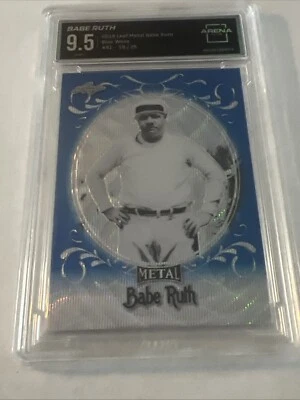 2019 Leaf Metal Blue Wave Babe Ruth /25 NY Yankees #41 GRADED ARENA CLUB 9.5 MT+ - Image 1 of 4
