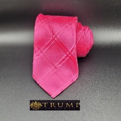 Corbata Donald J Trump Gold Bar Signature Collection para hombre 100 % seda rosa Foto 1 de 4